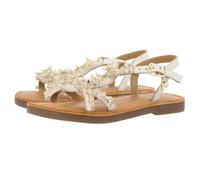 SANDALES BLANCHES EN CUIR AVEC ORNEMENTS DE PERLES POUR FILLE ET GARÇON TICE