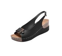 Sandales Blanches Femme Pieds Larges Chaussures Chaussure Respirante Ouverte Poisson Une Bouche D'Été Talon Talon de Pied Porter Des Sandales pour Chaussure Été Femme Et Mules pour (Black,41)