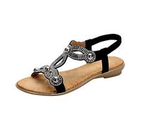 Sandales Boheme Femme Plates éTé Chaussure De Plage Pas Cher Vintage Sexy Respirant Grand Taille Mode Casual Strass Peep Toe Style 2019