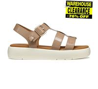 Geox Sandales D Camalei B – Plates en cuir caramel – Taille 36 EU
