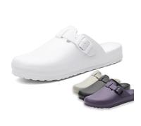 Sandales Chirurgicales Médicales - Chaussons Antidérapants pour Médecins/Infirmières, Chaussures Bloc Opératoire Imperméables, Unisexe - Respirantes et Hygiéniques(White,45 EU)