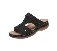 Sandales Claquettes Orthopédique Femme Été Pantoufles Rétro Compensé Claquette Épaisse Chaussons à Soutien Plantaire Confort Anti-dérapant Pantoufle Sandale de Marche Nu Pieds Piscine, Plage Voyages