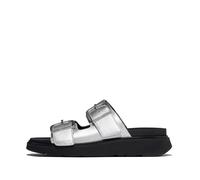 Sandales compensÃ©es Ã boucle en cuir grainÃ© femme FitFlop Gen-FF Buckle Tumbled ArgentÃ© 39