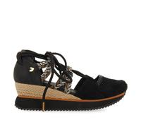 Gioseppo Footwear Sneakers Iona Femme – Espadrille ouvertes noires à talon compensé