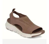 Sandales compensées à bout ouvert pour femme - Chaussures de plage décontractées en maille