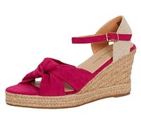 Sandales compensées à bout ouvert pour femme - Espadrilles compensées à lanières nouées - Sangle de cheville - Boucle réglable - Chaussures classiques avec semelle intérieure en mousse à mémoire de