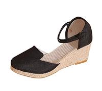 Sandales compensées à enfiler pour femme avec boucle habillée occidentale 2025, respirantes, tendance, décontractées, printemps, été, Y2K, mariage, printemps 2025, sandales habillées d'été compensées