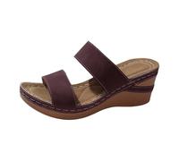 Sandales compensées à large sangle pour femme | Sandales compensées à large sangle pour femme pour une marche d'été décontractée offrant un confort tout au long de la