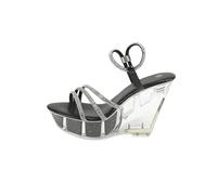 Sandales compensées à Plate-Forme à Bride de Cheville pour Femmes - Talon Haut à Plateforme pour Mariage, fête, Vacances - Large Largeur Tailles 5,Noir,34 EU