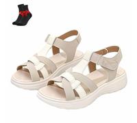 Sandales Compensées À Plateforme pour Femmes, Chaussures Bout Ouvert avec Bride La Cheville, Pantoufles Décontractées Grosse Arrière, De Plage Antidérapantes L'extérieur(Beige,40 EU)