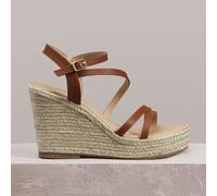 Sandales compensées à plateforme pour femmes, sandales d'été ouvertes aux orteils de style bohème pour vacances, sandales de plage romaines tressées avec boucle de sangle, convenant pour la saison des