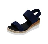 Sandales compensées à sangle élastique pour femme - Chaussures d'été | Sandales compensées avec sangle élastique pour femme pour une marche d'été décontractée offrant un confort tout au long de la