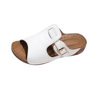 Sandales compensées blanches pour femmes, pantoufles d'été pour femmes, pantoufles pour femmes, sandales d'été pour femmes, pantoufles pour femmes, pantoufles pour baskets britanniques, chaussures de