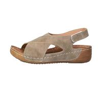 Sandales compensées confortables pour femme avec bride arrière réglable et bout ouvert, chaussures de marche d'été décontractées pour un usage quotidien, kaki, 39.5 EU