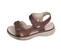 Sandales compensées confortables pour femme - Bout ouvert - Sandales de marche décontractées avec sangle réglable légère et respirante - Pour vacances, plage, travail quotidien, café, 38 EU
