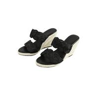 Sandales compensées Confortables pour Femmes - Sandales d'été Respirantes pour la Marche Quotidienne, Les Voyages à la Plage et Le Style bohème,Noir,34 EU