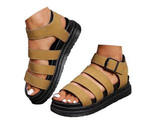 Sandales Compensées Cuir Femme Été Confortablesandale À Ouvert Réglable À Bride La Cheville Chaussures Compensee Femme Mules Femmes Compensés Sandales Avec Ajouréeété Cfortables Pour Piscine Plage Mer