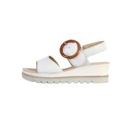 Sandales Compensées Cuir Gabor Satin Met - Blanc 39