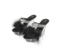 Sandales compensées de Petite Taille pour Femmes pour Les Petits Pieds - Sandales à Plateforme Confortables pour Les Vacances, la fête, Les Voyages, la Marche Quotidienne,Noir,34 EU