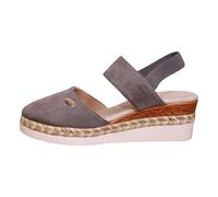 Sandales compensées décontractées tendance pour femme printemps grande taille habillées semelle épaisse western 2026 à enfiler d'été à bout fermé en daim été 2026 couleur unie plage sexy Y2K, gris, 38
