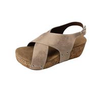 Sandales compensées élégantes pour femme - Sandales plates pour femme - Sangle croisée - Sandales de loisirs - Pieds larges - Sandales d'été - Sandales de plage - Sandales d'extérieur tendance avec