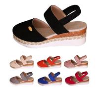 Sandales compensées élégantes pour femme - Talons hauts - Plateforme antidérapante - Mules fermées - Confortables - Chaussures orthopédiques compensées - Sandales compensées pour femme, Noir , 43 EU