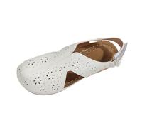 Sandales Compensées Femme Bout Ouvert Sandale Ete Cuir Dessus Uni à Motif Perforé Côtés Ajourés Bride Arrière Plateforme Épaisse Semelle Antidérapante Grande Taille Style Plage Quotidien Été