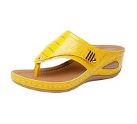 Sandales compensées Femme,Chaussures compensées Femme été,Women's Fashion Casual Summer Style Solid Color Fish Mouth Thick Bottom Slippers Chaussures De Football Garçon Professionnel (Yellow, 43)