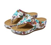 Sandales compensées Femme,Chaussures compensées Femme été,Women's Open Toe Summer New Casual Fashion Fish Mouth in The Heel Thick Bottom Slope with Slippers Range Chaussures Extensible (Beige, 39)