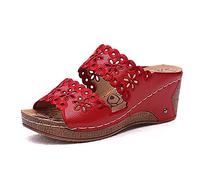 Sandales Compensees Femme Confortable Mules Été Plateforme Bout Ouvert Chaussures Vintage Sandales Compensées Femme avec Bande Croisée Pantoufles d'été Sandales Confortables