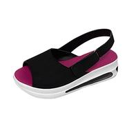 Sandales Compensees Femme Confortable Mules Été Plateforme Bout Ouvert Rome Chaussures Vintage Pantoufles Sandales ES Femme 2026 Femmes Été De Marche Confortables Orthopédique Confortable Chaussures