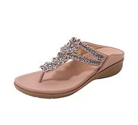 Sandales Compensees Femme Confortable Mules Été Plateforme Bout Ouvert Rome Chaussures Vintage Pantoufles Sandale Pied Large Femme Sandales Compensées Pour Printemps Strass Été Décontracté Habillée