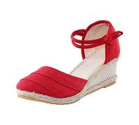 Sandales Compensees Femme Confortable Mules Été Plateforme Ouvert Rome Chaussures Vintage Pantoufles Chaussures Femme Semelle Souple Faux Cuir Dérapantes Respirantes Bohême Sandales Avec Bloc