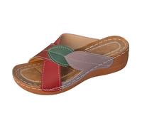 Sandales Compensées Femme Été Bohème - Sandale Été Confortable Claquettes À Plateforme Tendance D'Inspiration Rétro Chaussures Plates Couleaur Mixte Minimaliste Claquettes De Randonnée