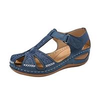 Sandales Compensees Femme Ete Brodé Espadrille Femmes Chaussures Plateforme à Bout Ouvert Sandales Compensé Bout Ouvert Femme, Chaussures de Ville Bride Cheville