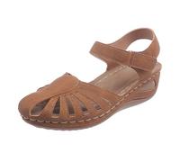 Sandales Compensées Femme Ete Chic Sandal Confortable Plateforme Chaussure Avec Boucle Compensées Bout Fermé Chaussures De Plage Anti-Dérapant Léger Bohême Sandales De Marche