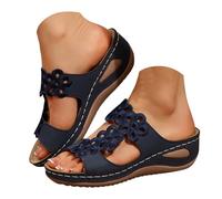 Sandales Compensées Femme Été Confort Confortable Sandales D'Été Légères Et Décontractées pour Femmes,Grandes Tailles,Orné 'Un Poème Ajouré Et de Nouvelles Sandale de Randonnée Femme (Blue,41)
