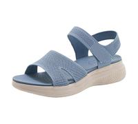 Sandales Compensées Femme Été Confortable Décontracté Tongs Orthopédiques Fleur Sandales Compensées Femme Cuir Marche Randonnée Fermées Été Extérieur Chaussures De Sport Plage D'eau (Blue, 40)