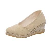 Sandales Compensées Femme Été Vadrouille Cool Brodée À Fond Épais Pour Femmes Sandale Plate 2026 Sandales Fit Flops Pour Femmes Noires De Soutien Enfants Chaussures Avec Diamantts (Beige, 39)