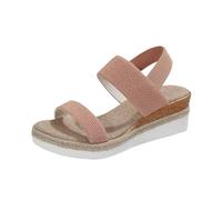 Sandales Compensées Femme Été Vadrouille Cool Brodée À Fond Épais Pour Femmes Sandales a Plateforme Compensées Femme Avec Bande Croisée Pantoufles D'été Anatomiques Confortables Fabriqué En (40)