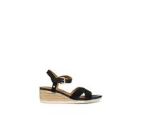 Geox D ISCHIA CORDA B, Sandale compensée femme, Black,