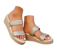 Sandales Compensées Femme Plateforme Bande Croisée - Modèle Anatomique Confortable Fabriqué en Italie - Antidérapantes Bride Cheville Élastique - Pantoufles d'Été Respirantes Tendance (B, 39)