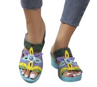 Sandales CompenséEs Femme,Sandales OrthopéDiques CompenséEs Pour Femmes Pantoufles De Plage Confortables Chaussures D'éTé Respirantes à Semelles éPaisses AntidéRapantes Sandales Romaines BohèMes