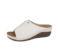 Sandales Compensées Femme Sandales Orthopédiques Pantoufles de Plage À Talons Inclinés pour Femmes,Pantoufles Creuses Décontractées,Chaussures À Fond Sabot Orthopédique Femme Chaussures (White,41)