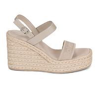 Sandales compensées femmes Calvin Klein Jeans WEDGE ESPAD 70 WEBBING LTH Beige 36