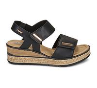 Sandales compensées femmes Rieker 63781-00 Noir 38