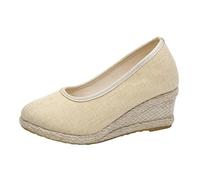 Sandales compensées fermées à l'avant pour femme - Sandales compensées avec talon espadrilles - Sandales romaines - Sandales de loisirs - Sandales respirantes - Chaussures de randonnée unies