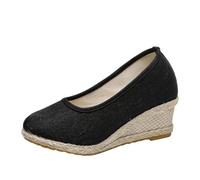 Sandales compensées fermées à l'avant pour femme - Sandales compensées avec talon espadrilles - Sandales romaines - Sandales de loisirs - Sandales respirantes - Chaussures de randonnée unies