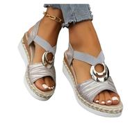 Sandales compensées for Femmes Sandales d'été à Plateforme à imprimé Serpent Chaussures de Gladiateur Sandales à Talons Hauts Confortables et décontractées for Femmes(Gray,36)