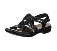 Sandales Compensées Mules Femmes été Confortable Pied Large Chaussure Vintage Sandales de Randonnée Chaussures avec Soutien de la Voûte Plantaire Sandale Semelle Souple pour Trekking,Outdoor Plage